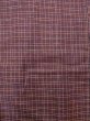 Photo4: N1007O Vintage Japanese kimono  Dark Dark Red TSUMUGI pongee for women / Silk. Plaid Checks   (Grade B) (4)