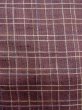 Photo5: N1007O Vintage Japanese kimono  Dark Dark Red TSUMUGI pongee for women / Silk. Plaid Checks   (Grade B) (5)