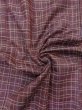 Photo9: N1007O Vintage Japanese kimono  Dark Dark Red TSUMUGI pongee for women / Silk. Plaid Checks   (Grade B) (9)