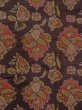 Photo3: N1007P Vintage Japanese kimono  Dark Brown TOKAMACHI-TSUMUGI for women / Silk. Chinese flower   (Grade A) (3)