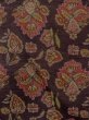 Photo4: N1007P Vintage Japanese kimono  Dark Brown TOKAMACHI-TSUMUGI for women / Silk. Chinese flower   (Grade A) (4)