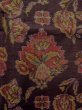 Photo5: N1007P Vintage Japanese kimono  Dark Brown TOKAMACHI-TSUMUGI for women / Silk. Chinese flower   (Grade A) (5)