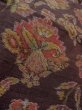 Photo8: N1007P Vintage Japanese kimono  Dark Brown TOKAMACHI-TSUMUGI for women / Silk. Chinese flower   (Grade A) (8)