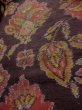 Photo9: N1007P Vintage Japanese kimono  Dark Brown TOKAMACHI-TSUMUGI for women / Silk. Chinese flower   (Grade A) (9)