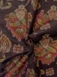 Photo12: N1007P Vintage Japanese kimono  Dark Brown TOKAMACHI-TSUMUGI for women / Silk. Chinese flower   (Grade A) (12)