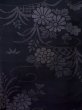 Photo4: N1007Q Vintage Japanese kimono   Black TSUMUGI pongee for women / Silk. Chrysanthemum, Stains all over, more damages.  (Grade D) (4)