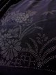 Photo10: N1007Q Vintage Japanese kimono   Black TSUMUGI pongee for women / Silk. Chrysanthemum, Stains all over, more damages.  (Grade D) (10)