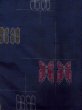 Photo3: N1007R Vintage Japanese kimono  Dark Indigo Blue TSUMUGI pongee for women / Silk. Butterfly,   (Grade A) (3)