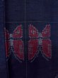 Photo5: N1007R Vintage Japanese kimono  Dark Indigo Blue TSUMUGI pongee for women / Silk. Butterfly,   (Grade A) (5)