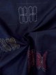 Photo11: N1007R Vintage Japanese kimono  Dark Indigo Blue TSUMUGI pongee for women / Silk. Butterfly,   (Grade A) (11)