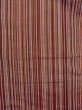 Photo4: N1007S Vintage Japanese kimono   Vermilion TSUMUGI pongee for women / Silk. Stripes   (Grade A) (4)