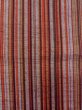 Photo5: N1007S Vintage Japanese kimono   Vermilion TSUMUGI pongee for women / Silk. Stripes   (Grade A) (5)