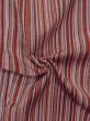 Photo10: N1007S Vintage Japanese kimono   Vermilion TSUMUGI pongee for women / Silk. Stripes   (Grade A) (10)