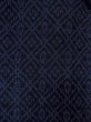 Photo3: N1007W Vintage Japanese kimono  Dark Indigo Blue TOKAMACHI-TSUMUGI for men / Silk. Diamond-shaped flowers   (Grade A) (3)