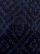 Photo6: N1007W Vintage Japanese kimono  Dark Indigo Blue TOKAMACHI-TSUMUGI for men / Silk. Diamond-shaped flowers   (Grade A) (6)