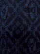 Photo7: N1007W Vintage Japanese kimono  Dark Indigo Blue TOKAMACHI-TSUMUGI for men / Silk. Diamond-shaped flowers   (Grade A) (7)