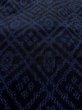 Photo8: N1007W Vintage Japanese kimono  Dark Indigo Blue TOKAMACHI-TSUMUGI for men / Silk. Diamond-shaped flowers   (Grade A) (8)