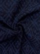 Photo11: N1007W Vintage Japanese kimono  Dark Indigo Blue TOKAMACHI-TSUMUGI for men / Silk. Diamond-shaped flowers   (Grade A) (11)