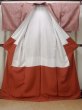 Photo2: N1007X Vintage Japanese kimono Light Grayish Dark Red TSUMUGI pongee for men / Silk. Stripes   (Grade A) (2)