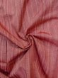 Photo10: N1007X Vintage Japanese kimono Light Grayish Dark Red TSUMUGI pongee for men / Silk. Stripes   (Grade A) (10)