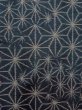 Photo4: N1007Y Vintage Japanese kimono  Dark Indigo Blue TSUMUGI pongee for men / Silk. Hemp leaf   (Grade A) (4)