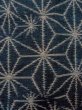 Photo5: N1007Y Vintage Japanese kimono  Dark Indigo Blue TSUMUGI pongee for men / Silk. Hemp leaf   (Grade A) (5)