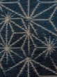 Photo6: N1007Y Vintage Japanese kimono  Dark Indigo Blue TSUMUGI pongee for men / Silk. Hemp leaf   (Grade A) (6)