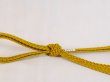 Photo3: Mint N1022XJ Vintage Japanese Kimono   Yellow OBIJIME decorative string/cord/rope   Silk. (Grade A) (3)