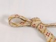 Photo2: N1022XK Vintage Japanese Kimono   Ivory OBIJIME decorative string/cord/rope  Zig Zag Silk. (Grade B) (2)