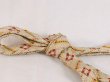 Photo3: N1022XK Vintage Japanese Kimono   Ivory OBIJIME decorative string/cord/rope  Zig Zag Silk. (Grade B) (3)