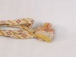 Photo4: N1022XK Vintage Japanese Kimono   Ivory OBIJIME decorative string/cord/rope  Zig Zag Silk. (Grade B) (4)