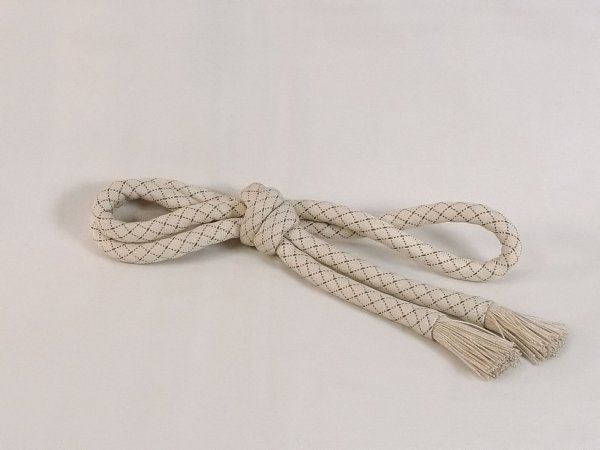 Photo1: N1022XP Vintage Japanese Kimono   Ivory OBIJIME decorative string/cord/rope  Lozenges Silk. (Grade B) (1)