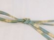 Photo3: N1022XQ Vintage Japanese Kimono  Shiny Light Blue OBIJIME decorative string/cord/rope  Lozenges Silk. (Grade B) (3)