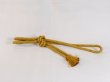 Photo1: Mint N1022XS Vintage Japanese Kimono  Brownish Yellow OBIJIME decorative string/cord/rope  Zig Zag Silk. (Grade A) (1)