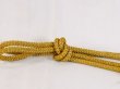 Photo3: Mint N1022XS Vintage Japanese Kimono  Brownish Yellow OBIJIME decorative string/cord/rope  Zig Zag Silk. (Grade A) (3)