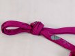 Photo3: N1023XA Antique Japanese  Dark Vivid Pink OBIJIME decorative string/cord/rope  Ivy Silk. (Grade B) (3)