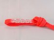 Photo2: N1023XD Vintage Japanese   Vivid Coral OBIJIME decorative string/cord/rope  Abstract pattern Silk. (Grade A) (2)