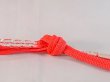 Photo3: N1023XD Vintage Japanese   Vivid Coral OBIJIME decorative string/cord/rope  Abstract pattern Silk. (Grade A) (3)