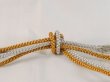 Photo3: N1023XI Vintage Japanese   Shiny Gold OBIJIME decorative string/cord/rope   Silk. (Grade B) (3)