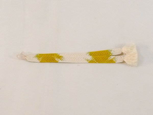 Photo1: N1025XH Vintage Japanese Kimono  Dark Yellow HAORIHIMO ties  Silk. (Grade A) (1)