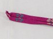 Photo2: N1030XM Vintage Japanese Kimono  Vivid Pink HAORIHIMO ties Flower Silk. (Grade A) (2)