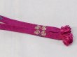 Photo3: N1030XM Vintage Japanese Kimono  Vivid Pink HAORIHIMO ties Flower Silk. (Grade A) (3)