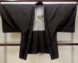 Photo1: N1101A Vintage Japanese kimono Dark Grayish Brown Men's Haori for men / Silk.    (Grade D) (1)