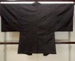 Photo2: N1101A Vintage Japanese kimono Dark Grayish Brown Men's Haori for men / Silk.    (Grade D) (2)