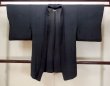 Photo1: N1101E Vintage Japanese kimono   Black HAORI short jacket for women / Silk.    (Grade D) (1)