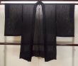 Photo2: N1101G Vintage Japanese kimono   Black HAORI short jacket for women / Silk. Leaf,   (Grade B) (2)