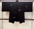 Photo2: N1101J Antique Japanese kimono   Black HAORI short jacket for women / Silk. Swirl,   (Grade B) (2)