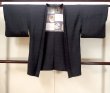 Photo1: N1101K Vintage Japanese kimono  Dark Black HAORI short jacket for women / Silk. Flower   (Grade A) (1)