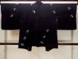 Photo2: N1101N Vintage Japanese kimono  Dark Black HAORI short jacket for women / Silk. Flower   (Grade B) (2)