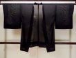 Photo1: N1101O Vintage Japanese kimono  Dark Black HAORI short jacket for women / Silk. Butterfly,   (Grade A) (1)